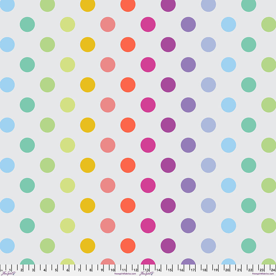 60" Graywork Minky by Tula Pink - Disco Poms Dots in Whisper Gray - MKTP011.WHISPER - 100% POLYESTER