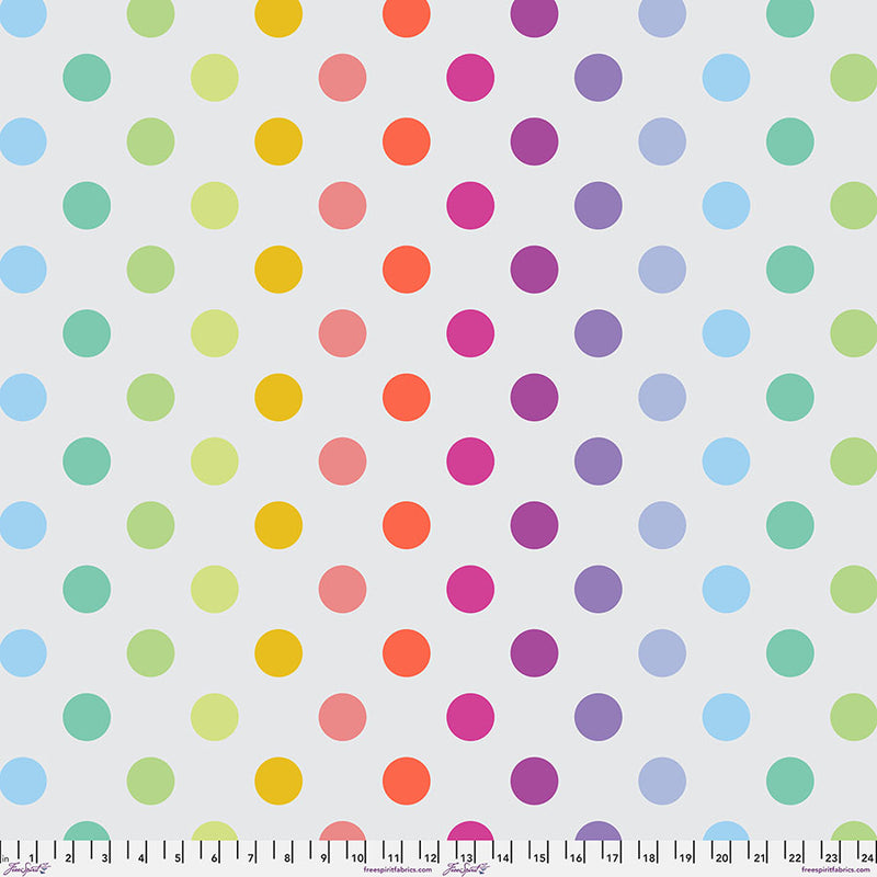 60" Graywork Minky by Tula Pink - Disco Poms Dots in Whisper Gray - MKTP011.WHISPER - 100% POLYESTER
