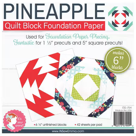 6" Pineapple Quilt Block Foundation Paper - ISE-754