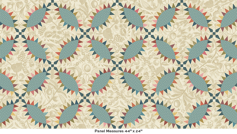 P445: Square Dance Fabric by Laundry Basket Quilts - Square Dance Panel in Multi - A-10283-LB