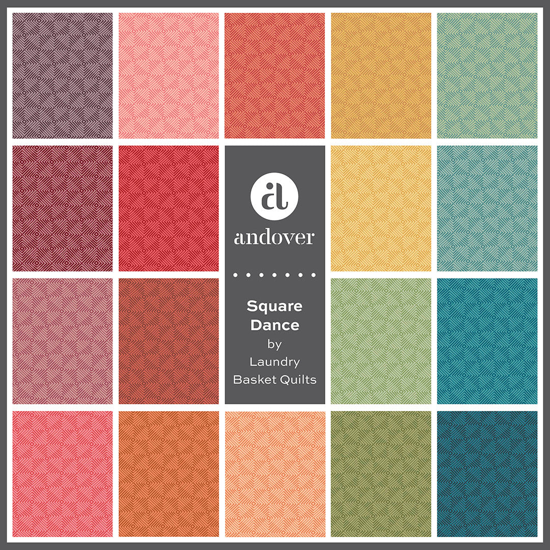 P445: Square Dance Fabric by Laundry Basket Quilts - Square Dance Panel in Multi - A-10283-LB