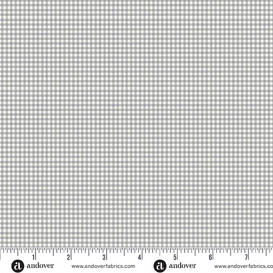 Little Ones Quilt Fabric - Gingham in Grey (Gray) - MU-188-S