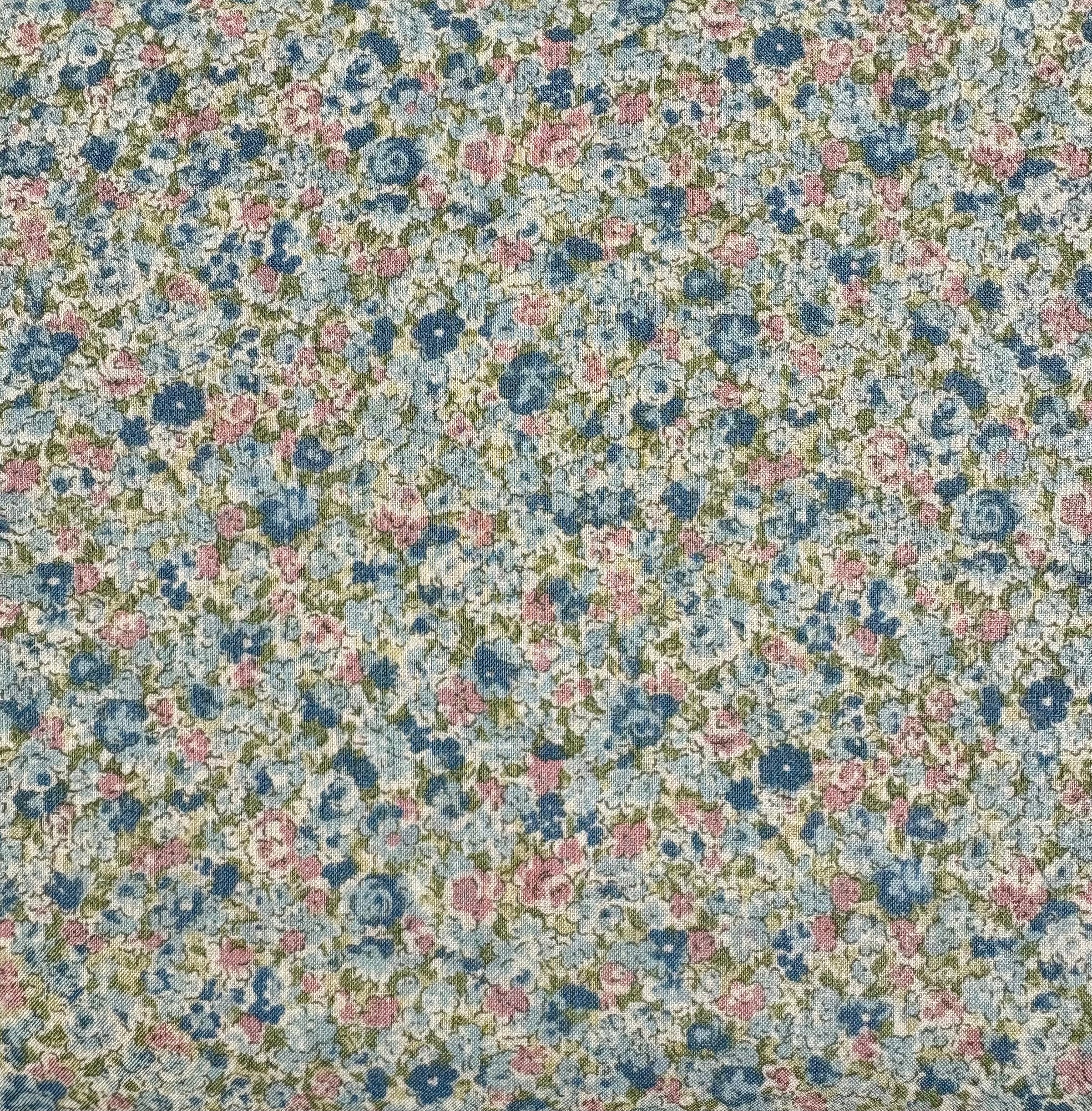 Sevenberry Petite Garden Quilt Fabric - Mini Floral in Blue - 6117 D2-2 - Imported from Japan