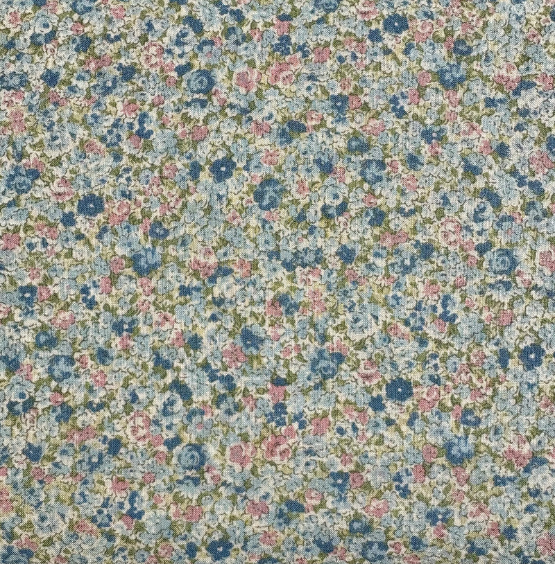 Sevenberry Petite Garden Quilt Fabric - Mini Floral in Blue - 6117 D2-2 - Imported from Japan