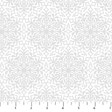 Snowfall Quilt Fabric - Papercut in White - 91036-10