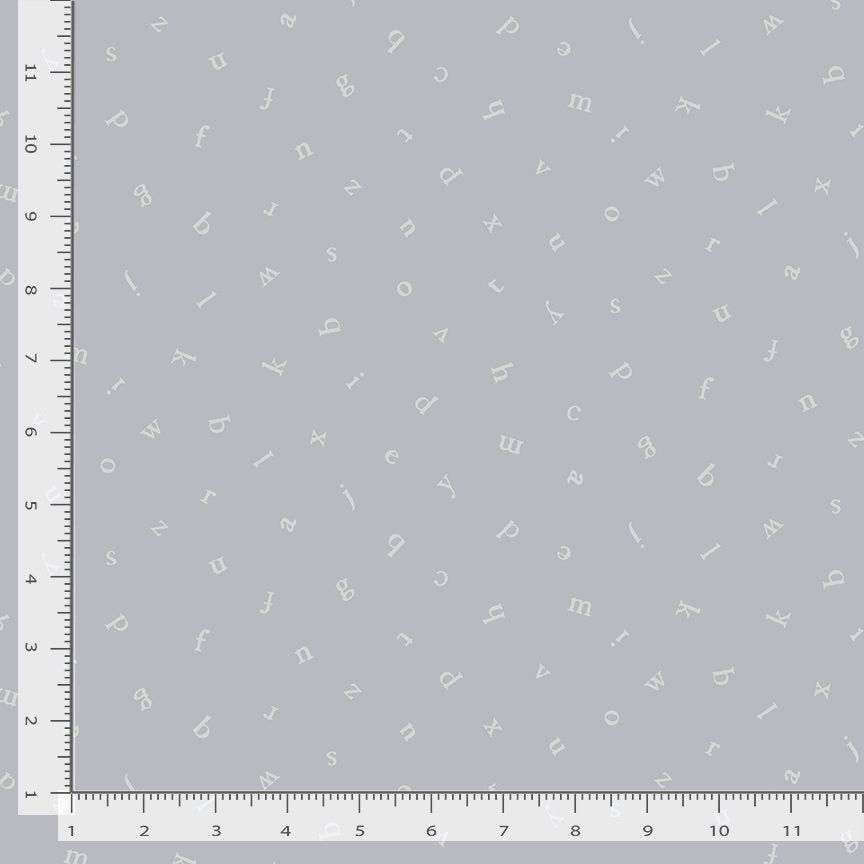 ABCs of Love Quilt Fabric - ABCs of Love in Steel Gray - STELLA-DNS3664 STEEL