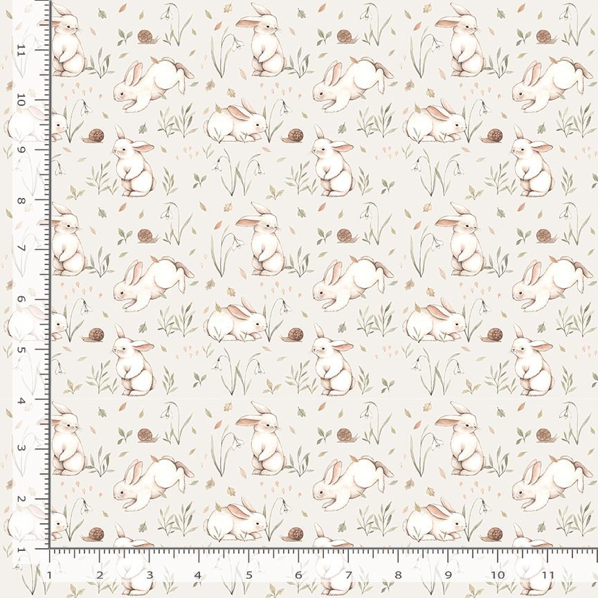 ABCs of Love Quilt Fabric - Be Hoppy in Foam Green - STELLA-DNS3669 FOAM