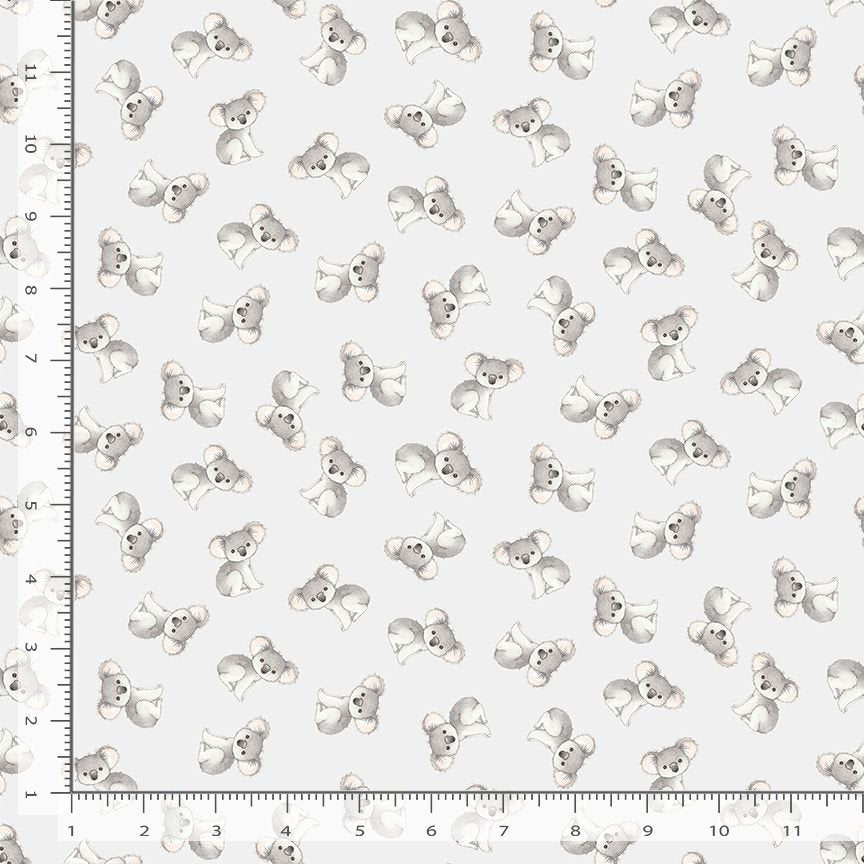 ABCs of Love Quilt Fabric - You Are the Koalest in Ice Blue - STELLA-DNS3670 ICE