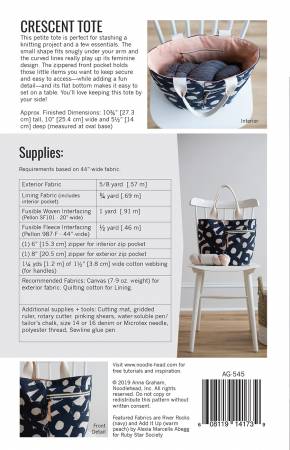 Crescent Tote from Noodlehead Sewing Patterns - AG-545