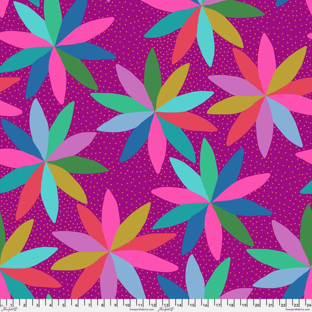 AM Loves HUE Quilt Fabric by Anna Maria - Cartwheels in Mai Tai Purple/Multi - PWAH127.MAITAI