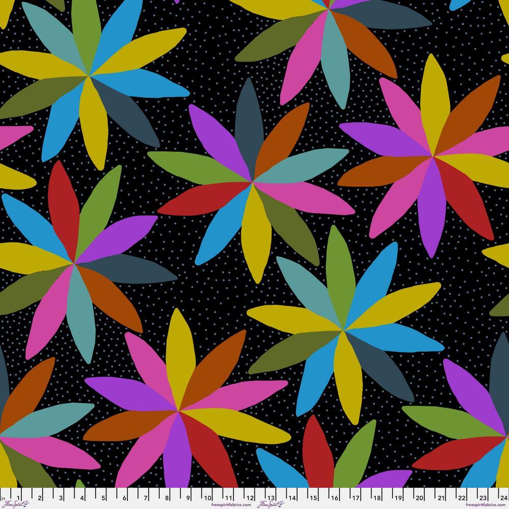 AM Loves HUE Quilt Fabric by Anna Maria - Cartwheels in Parade Black/Multi - PWAH127.PARADE