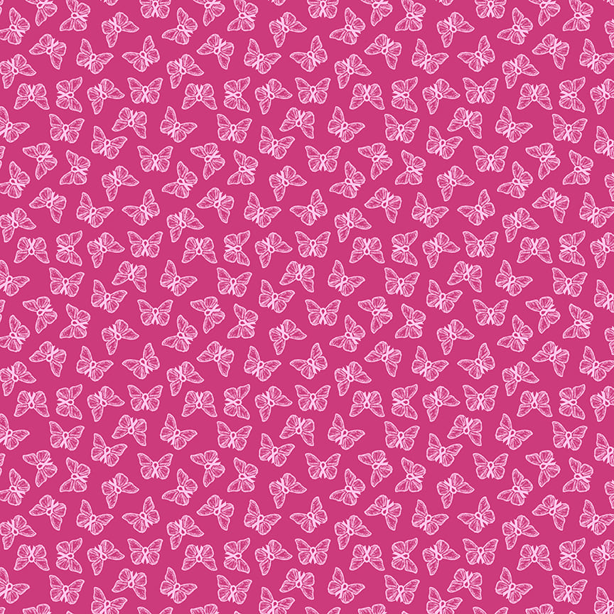 A Pink Celebration Quilt Fabric - Small Butterfly Toss in Pink - 7310-22