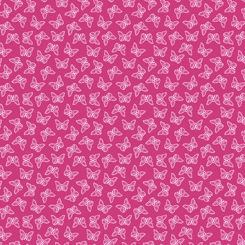 A Pink Celebration Quilt Fabric - Small Butterfly Toss in Pink - 7310-22