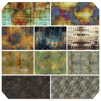 Abandoned Quilt Fabric by Tim Holtz - Spark Pack - 10 piece Fat Quarter Bundle with Villa Rosa Pattern - FB4FQTH.SPARK