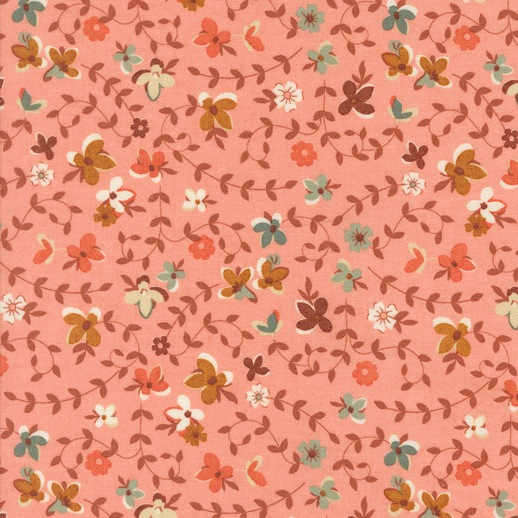 Acorn Hollow Quilt Fabric - Gather Small Floral in Apple Pink - 30761 15