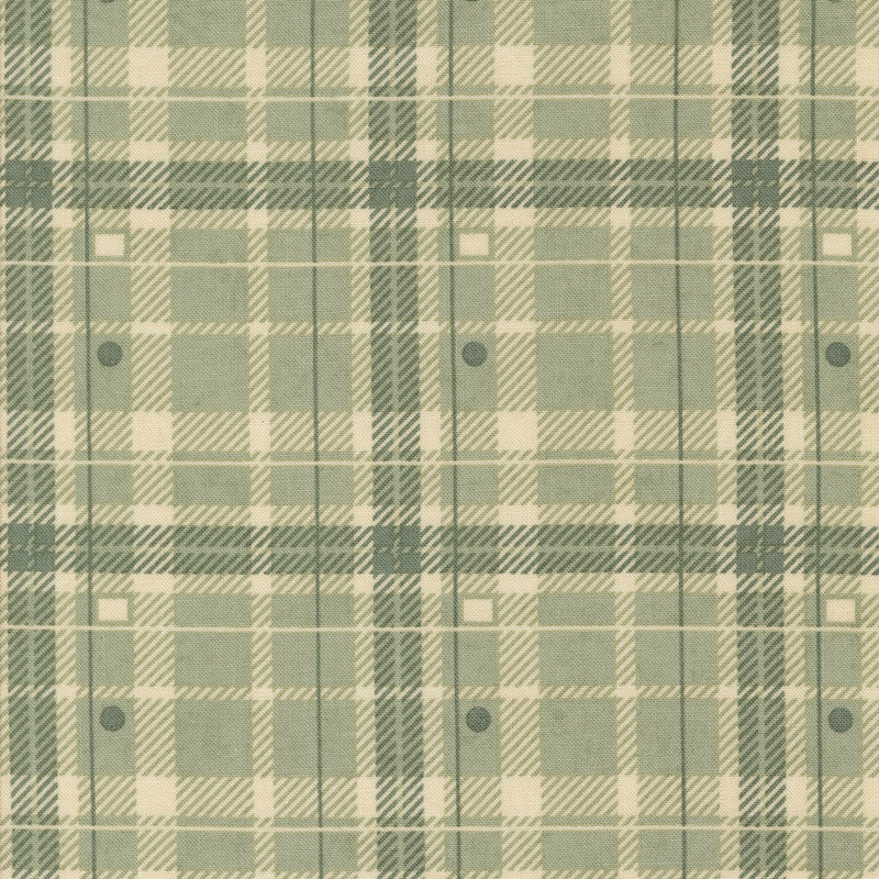 Acorn Hollow Quilt Fabric - Hayride Plaid in Sage Green - 30764 20