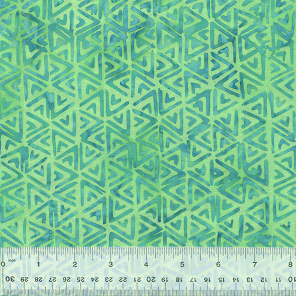 Adore Batik Quilt Fabric - Angles in Mint Green - 2720Q-X