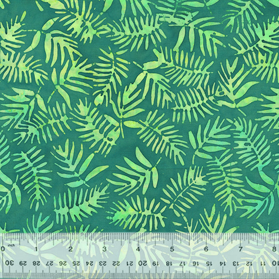 Adore Batik Quilt Fabric - Ferns in Teal - 2718Q-X