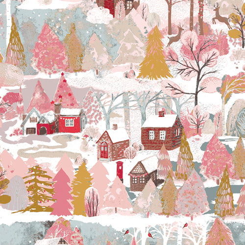 Adventale Quilt Fabric - Christmas Village in Multi - ADV25900