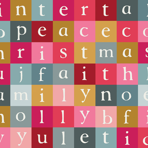 Adventale Quilt Fabric -  Letters to Santa in Multi - ADV25915 - SOLD AS RUNNING YARDAGE