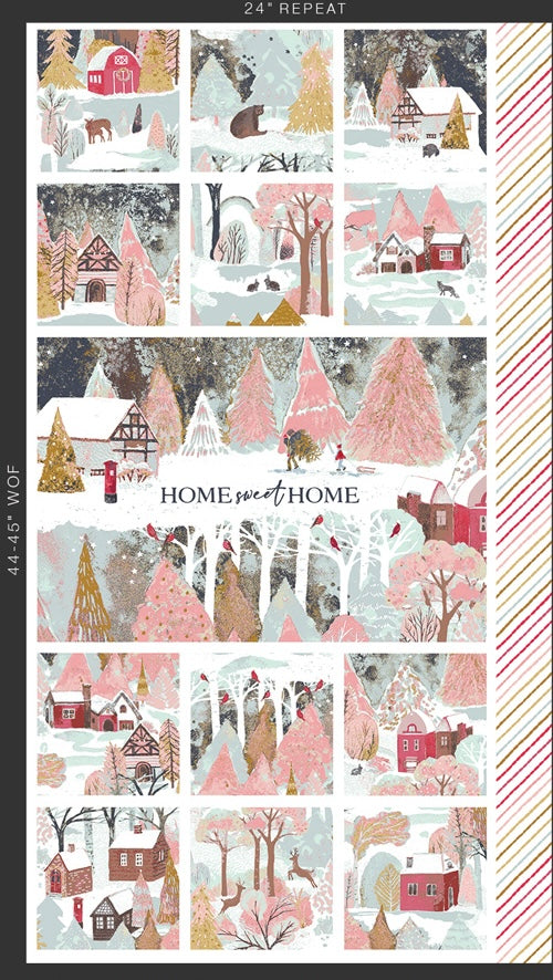 Adventale Quilt Fabric -  Welcome Home Panel - ADV25916 - SOLD AS A 24" PANEL