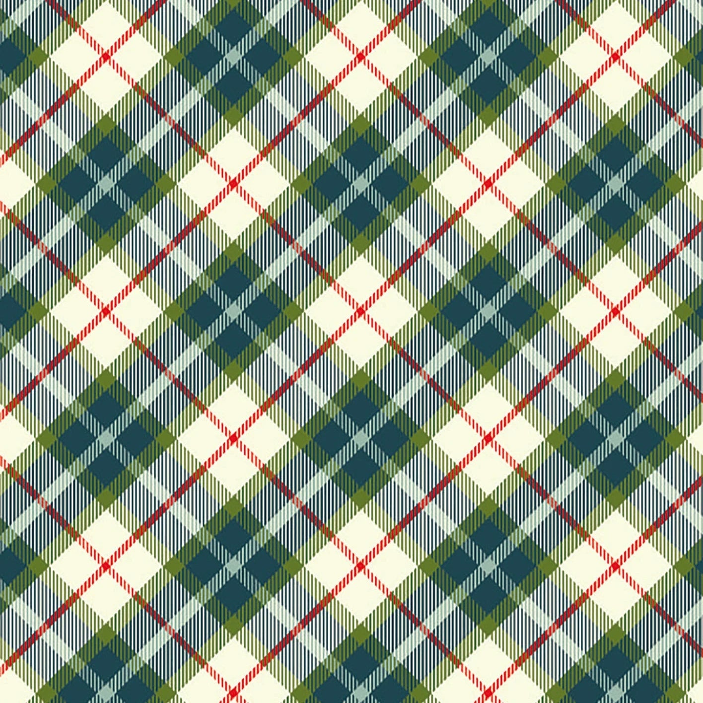 All is Bright Quilt Fabric - Teal Check - SH28B