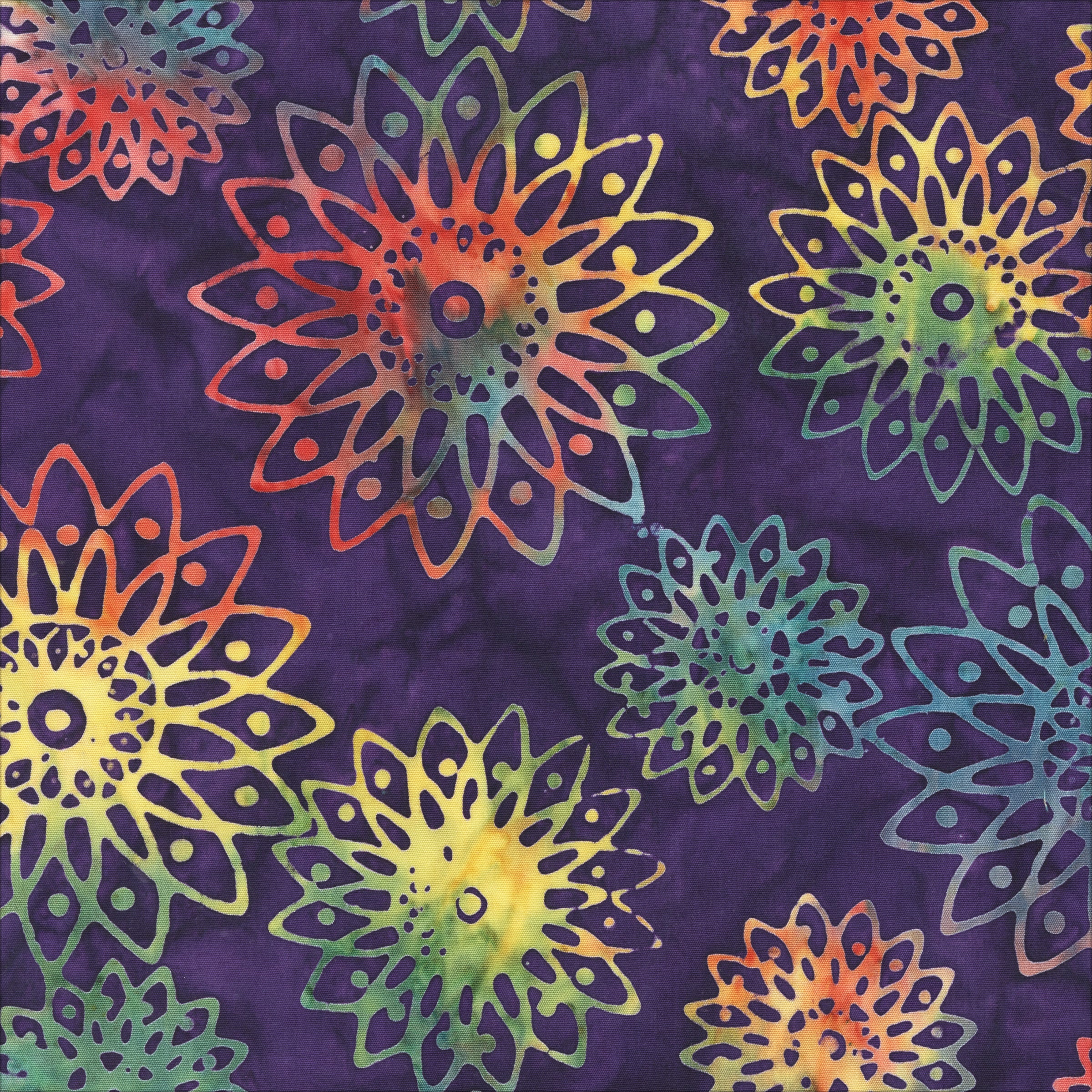 Allure Batik Quilt Fabric - Floral Burst in Celebration Purple/Multi - 2943Q-X