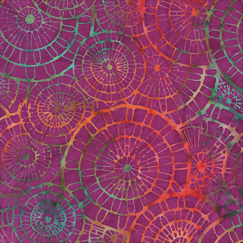 Allure Batik Quilt Fabric - Gears in Circus Purple/Multi - 2941Q-X