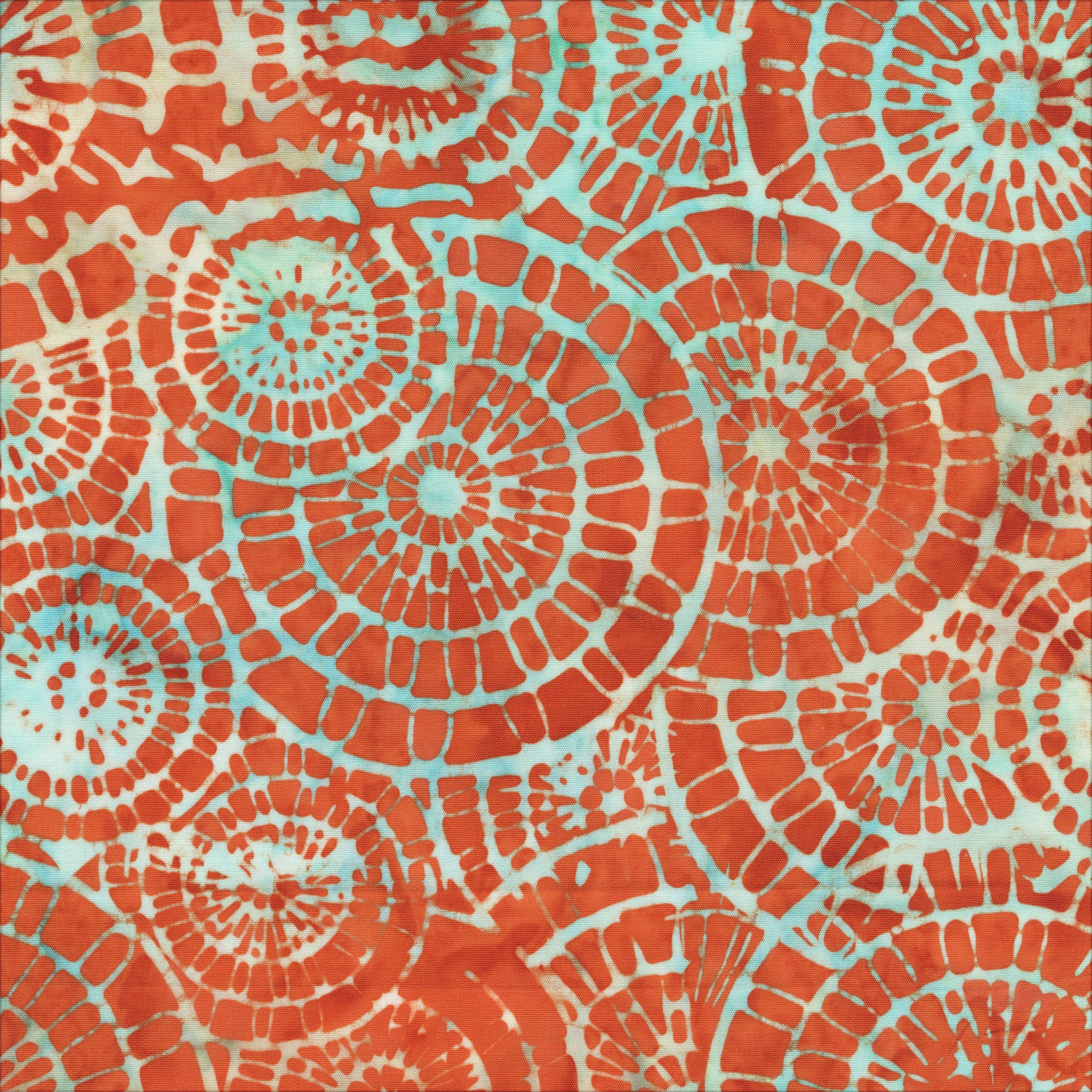 Allure Batik Quilt Fabric - Gears in Outrageous Orange - 2934Q-X