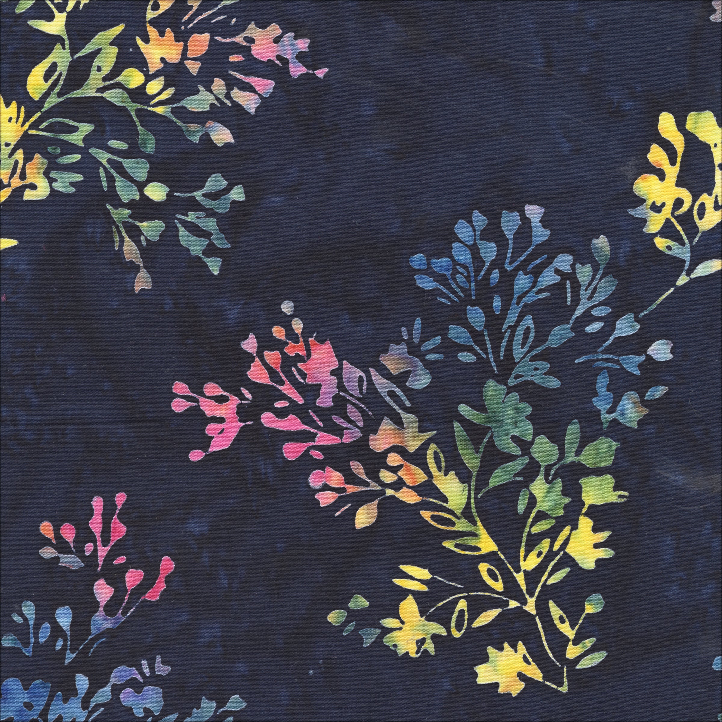 Allure Batik Quilt Fabric - Herbs in Nightshade Blue/Multi - 2947Q-X