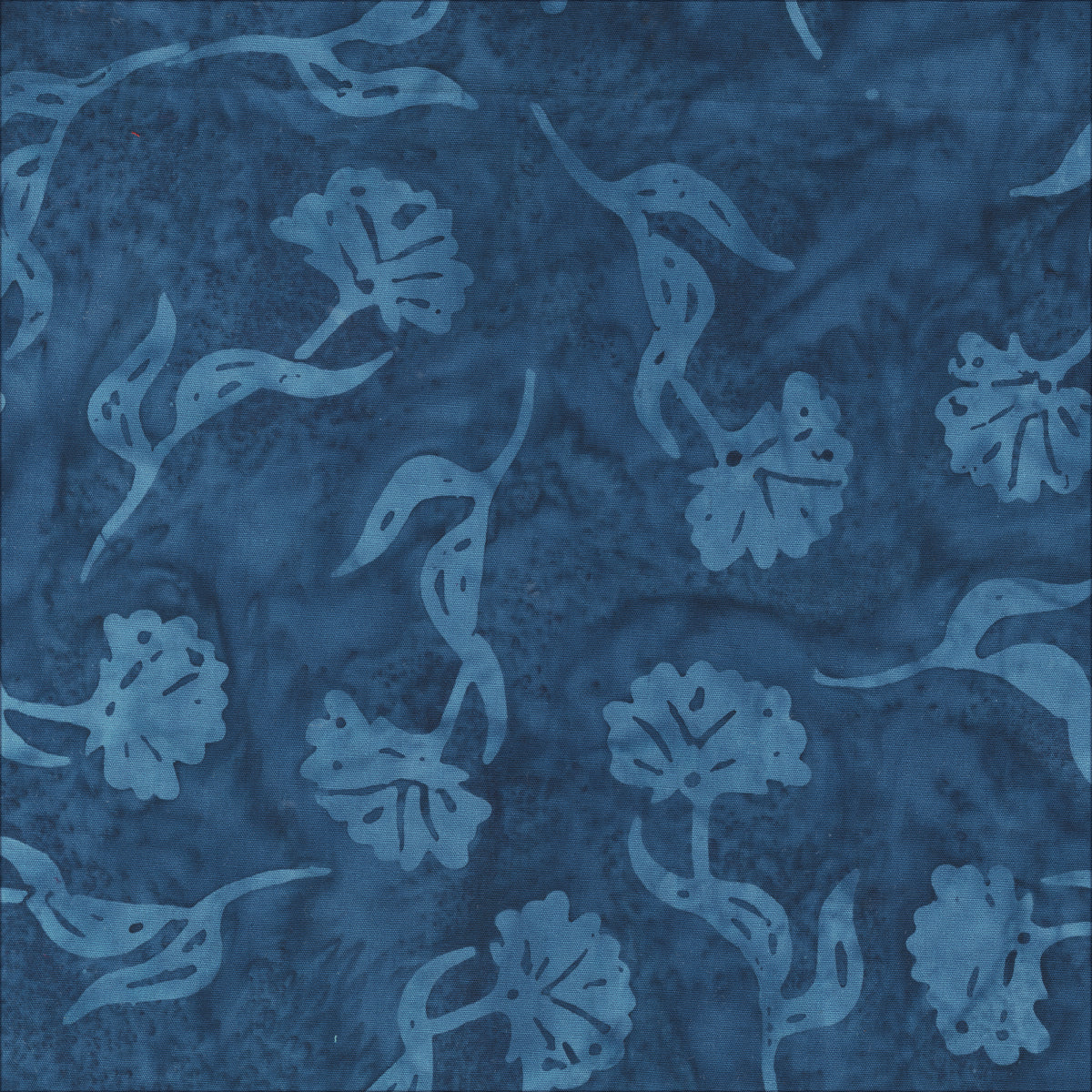 Allure Batik Quilt Fabric - Mums in Blueberry Blue - 2946Q-X