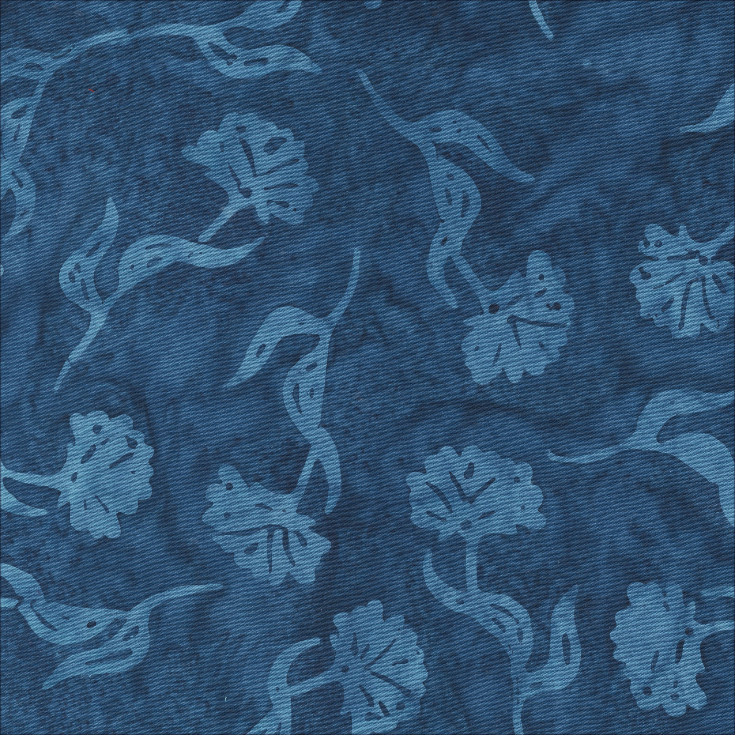 Allure Batik Quilt Fabric - Mums in Blueberry Blue - 2946Q-X