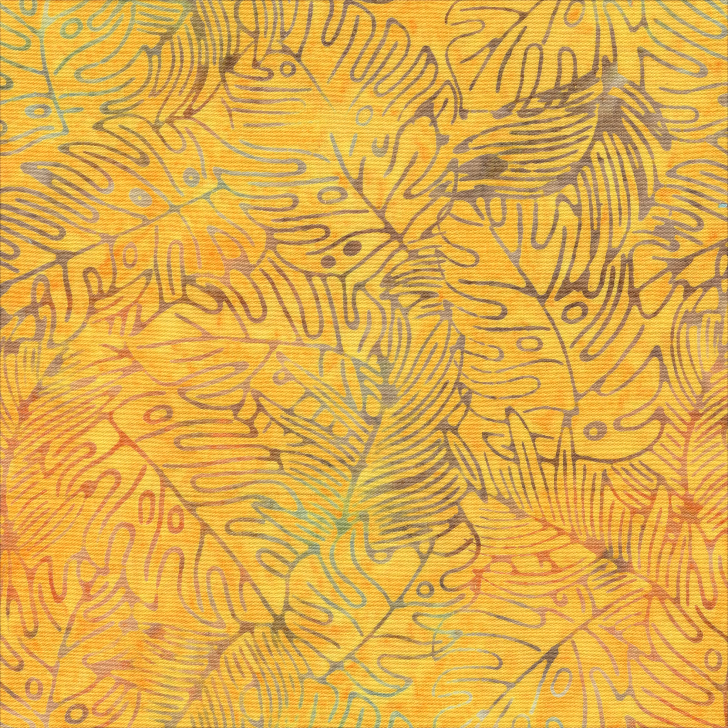 Allure Batik Quilt Fabric - Fall Leaves in Tango Yellow - 2935Q-X