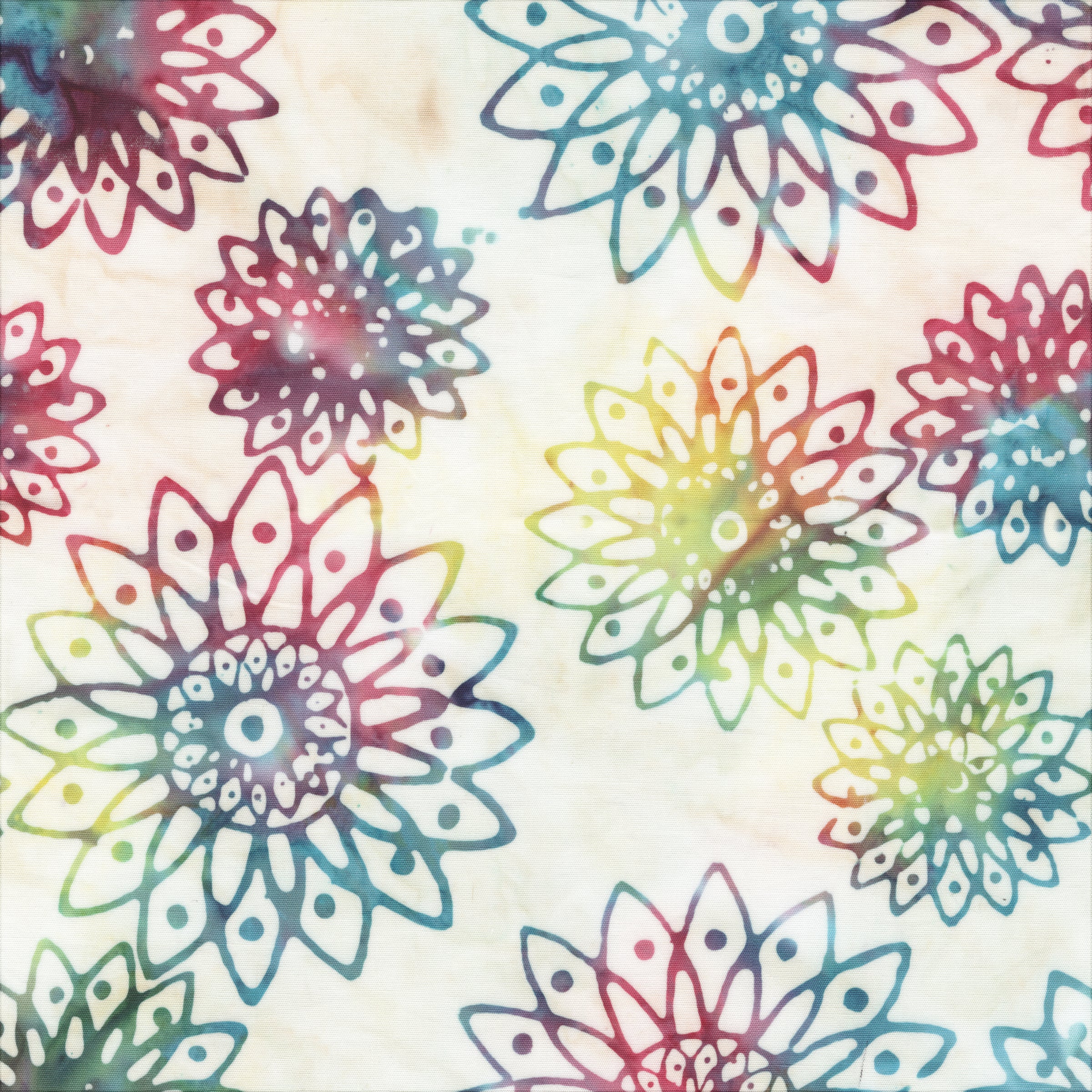 Allure Batik Quilt Fabric - Floral Burst in Chrome Cream/Multi - 2937Q-X