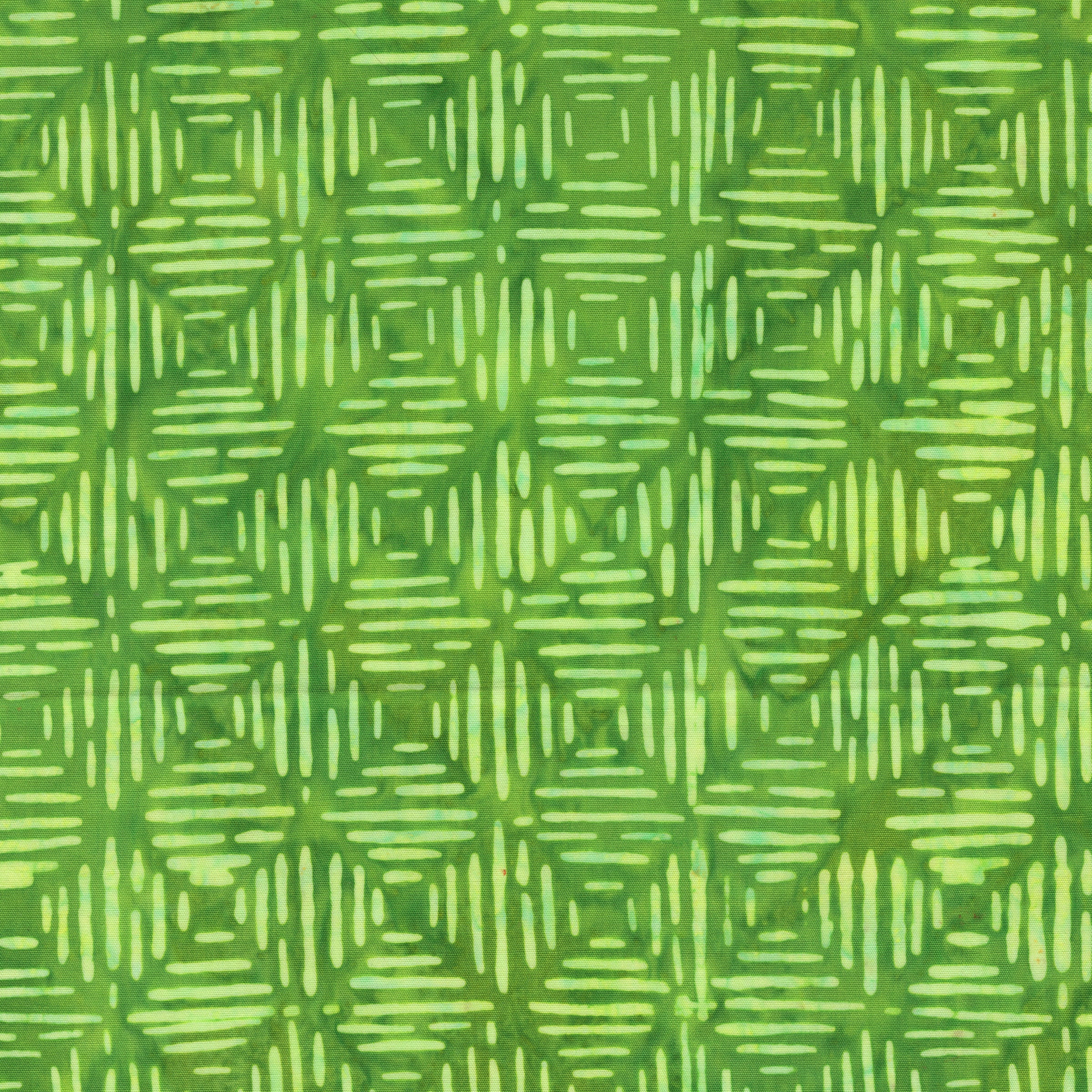 Allure Batik Quilt Fabric - Line Squares in Green Screen - 2938Q-X