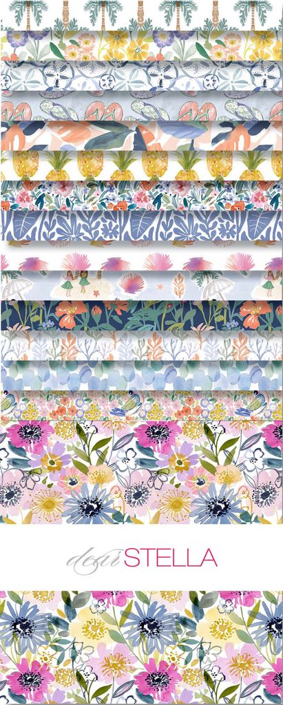 Aloha Quilt Fabric - 10" Square Packs - set of 42 10" squares - CPSTELLA-SQUARE ALOHA