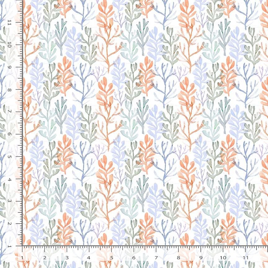 Aloha Quilt Fabric - Coral Reef in White/Multi - STELLA-DCJ3375 WHITE
