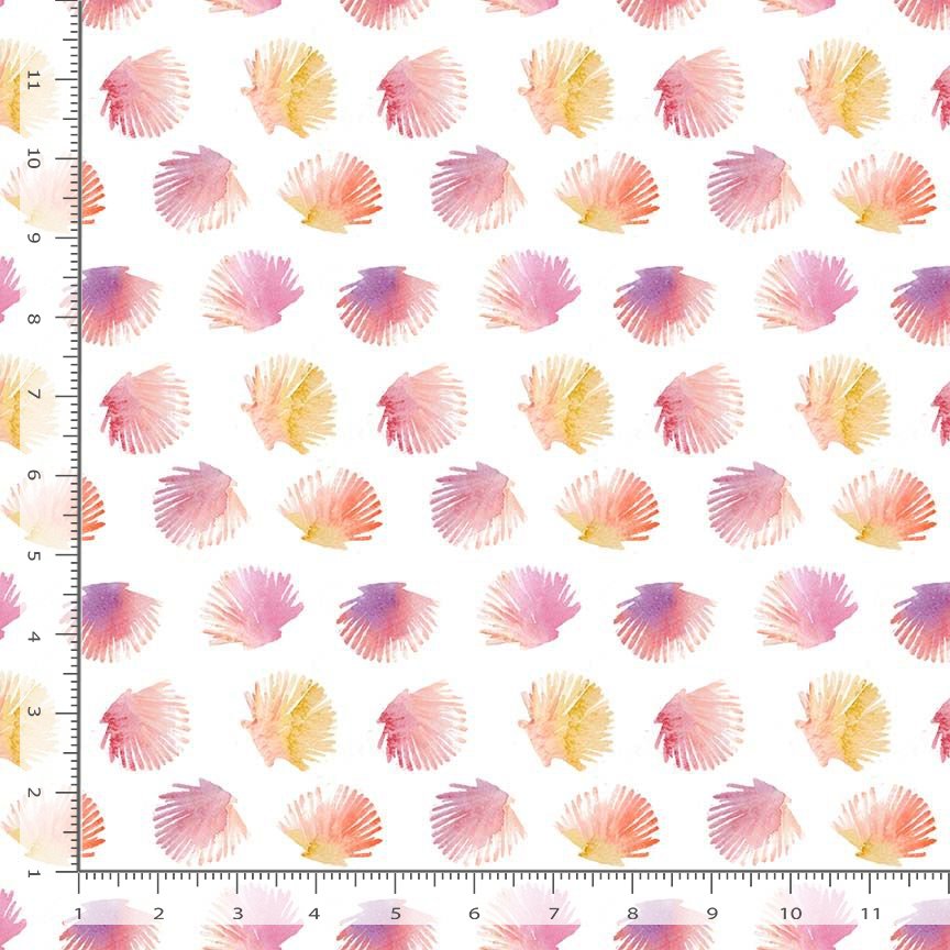 Aloha Quilt Fabric - Sunshine Shells in White/Multi - STELLA-DCJ3378 WHITE