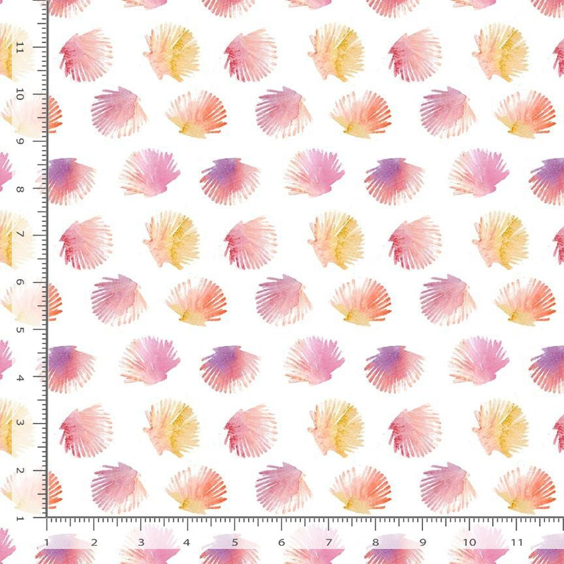 Aloha Quilt Fabric - Sunshine Shells in White/Multi - STELLA-DCJ3378 W ...