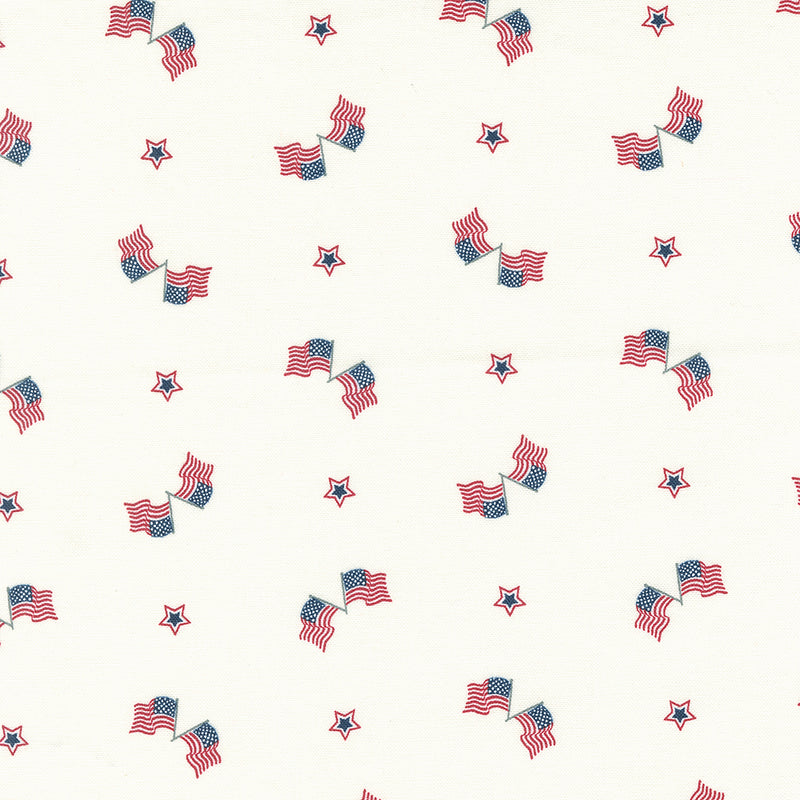 American Gatherings II Quilt Fabric - Old Glory in Dove Cream - 49246 11