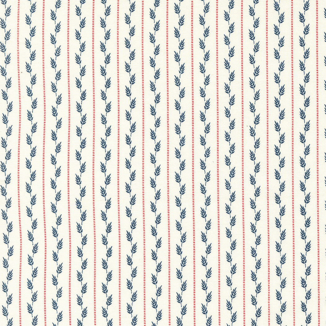 American Gatherings II Quilt Fabric - Wheat Row Stripes in Dove Cream - 49241 11