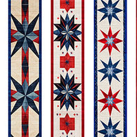 American Tapestry Quilt Fabric - Patriotic Decorative Stripe in Multi - 2600 30868 X