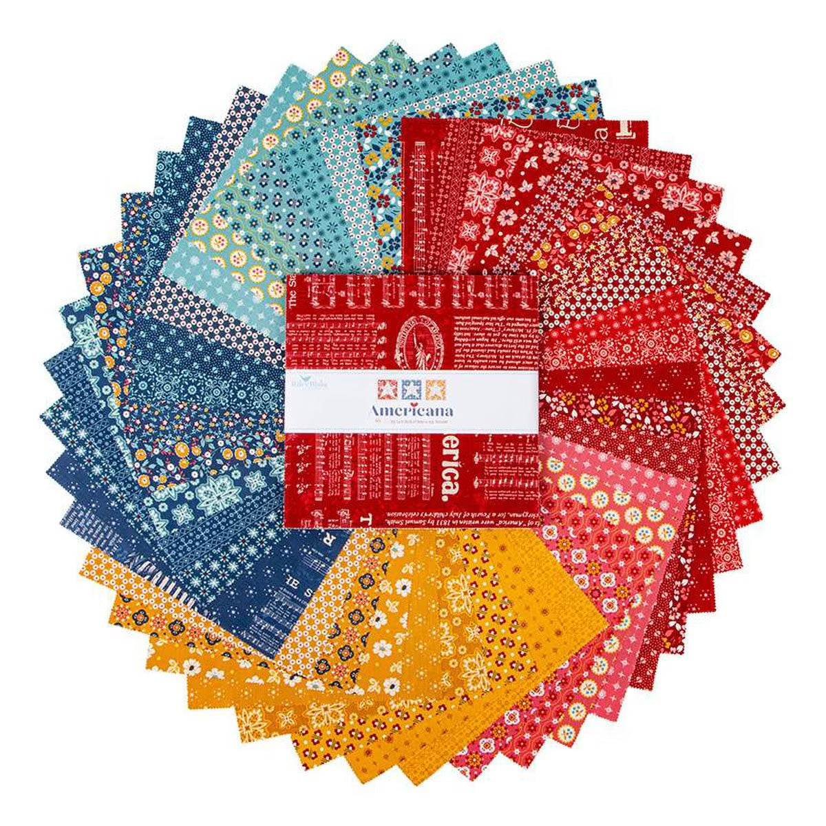 Americana Quilt Fabric by Lori Holt - 10" Stacker - set of 42 10" squares - 10-16080-42