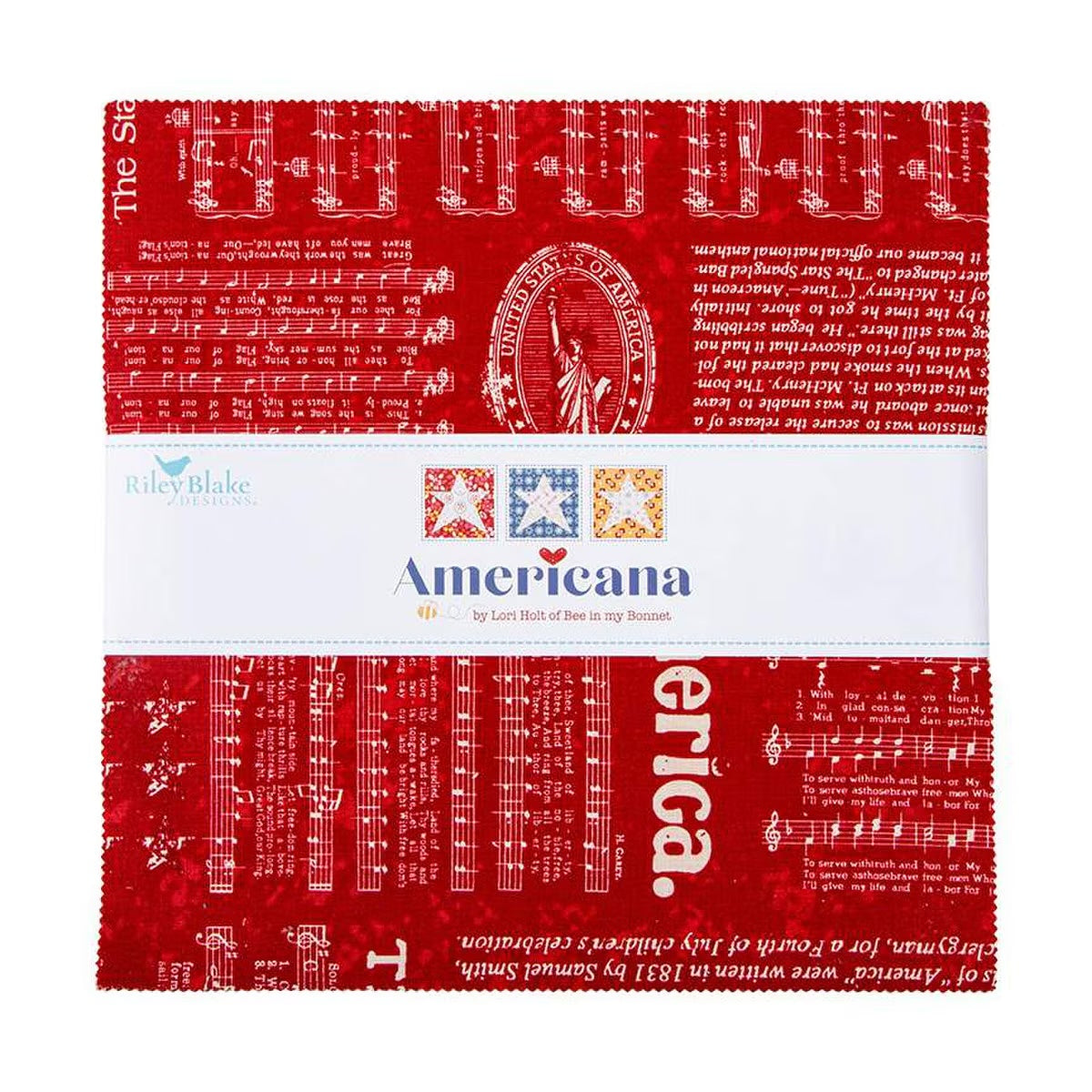 Americana Quilt Fabric by Lori Holt - 10" Stacker - set of 42 10" squares - 10-16080-42