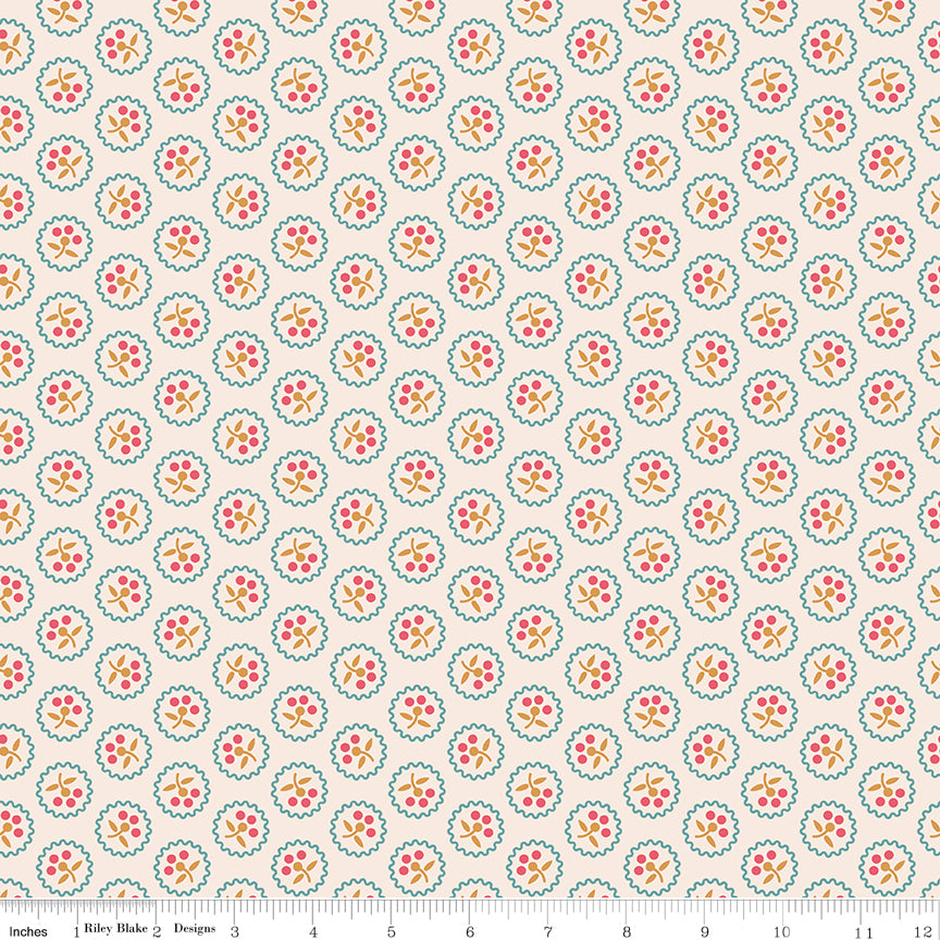 Americana Quilt Fabric by Lori Holt - Betsy in Cider Cream - C16082-CIDER