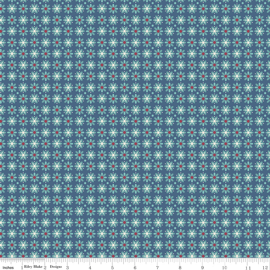 Americana Quilt Fabric by Lori Holt - Boston in Denim Blue - C16087-DENIM
