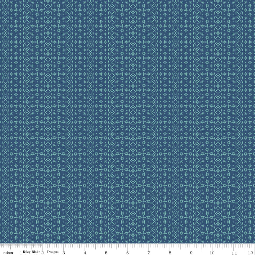 Americana Quilt Fabric by Lori Holt - Franklin in Dark Denim Blue - C16083-DKDENIM