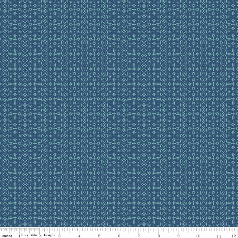 Americana Quilt Fabric by Lori Holt - Franklin in Dark Denim Blue - C16083-DKDENIM