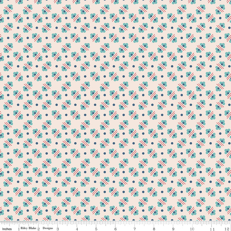 Americana Quilt Fabric by Lori Holt - Harriet in Latte Cream - C16091-LATTE