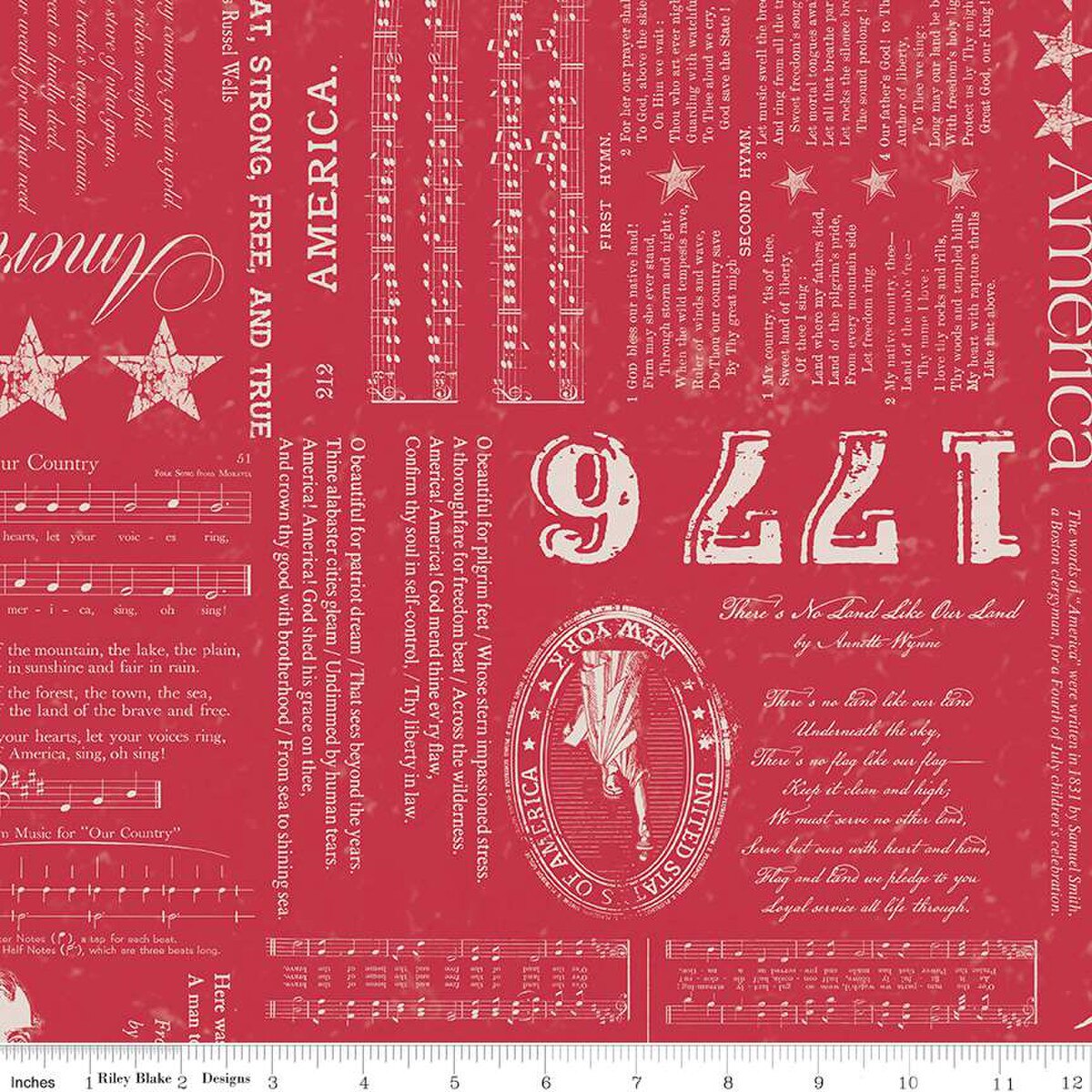 Americana Quilt Fabric by Lori Holt - Liberty in Berry - C16080-BERRY